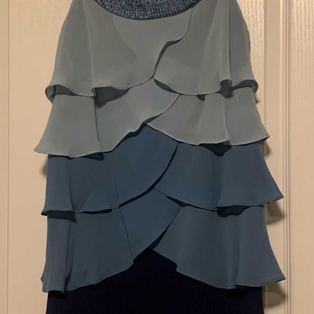 Signature by Robbie Bee multi ruffle cocktail dress
